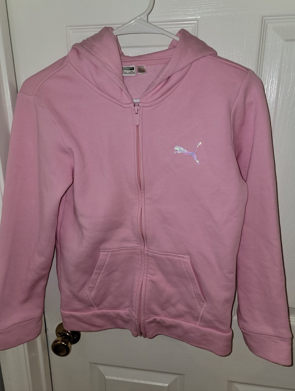Puma Pink Full Zip Hoodie Girls Size 10-12